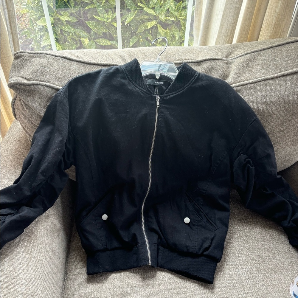 Forever 21 Black Zip-Up Jacket